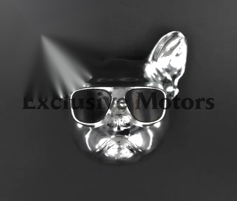 French Bull Dog Air Freshener - Refillable Fragrance Dispenser - Metallic Silver