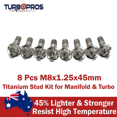 Manifold & Turbo 8 Pcs M8X1.25X45Mm Titanium Stud Kit