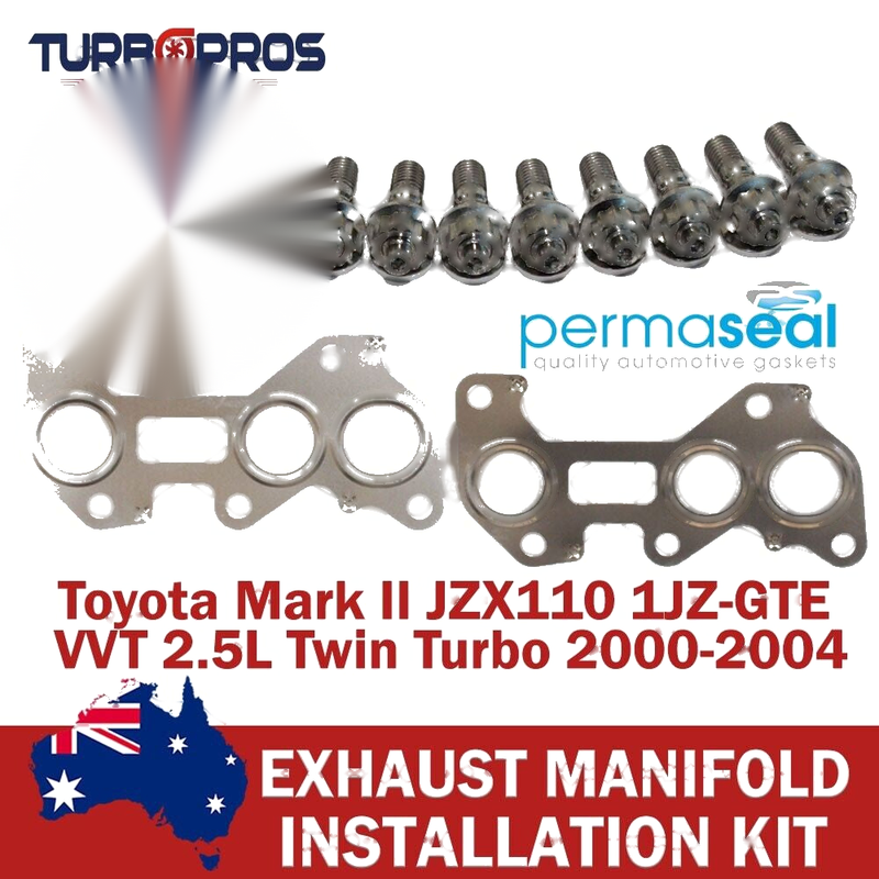 Toyota Mark II 2.5L Twin Turbo Permaseal Manifold Titanium Stud&Gasket Kit