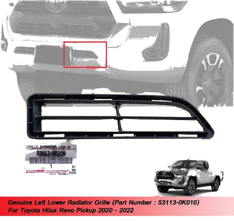 Toyota Hilux 1kd Left Lower Radiator Grille (2020-2022)