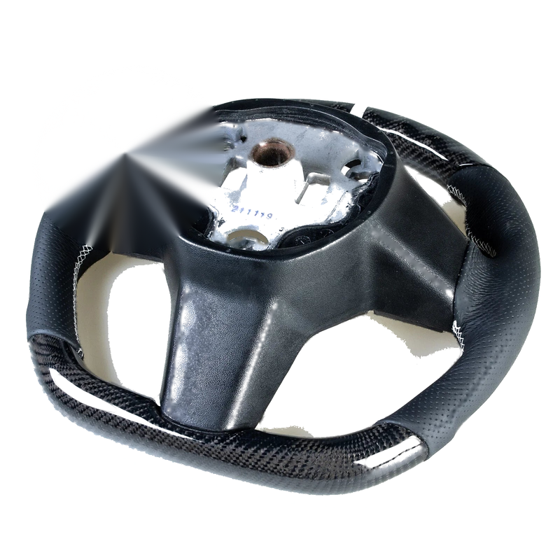 Tesla Model 3 Flat Bottom Carbon Fiber Leather Steering Wheel (2017-2023)