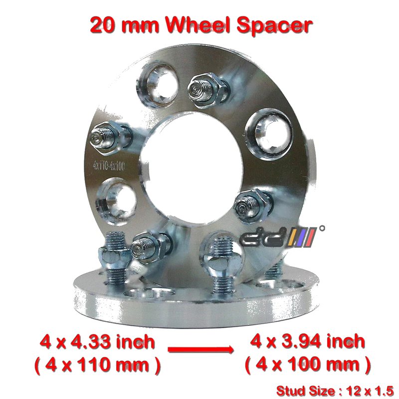 Daihatsu Mira 2 x 12mm 4x110 to 4x100 Wheel Spacers (2000-2006)