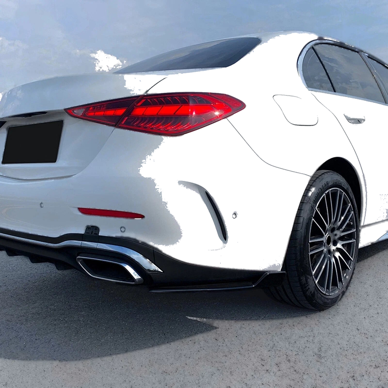 Benz C Class W206 C200 C300 AMG Gloss Black Rear Bumper Side Covers (22-24)