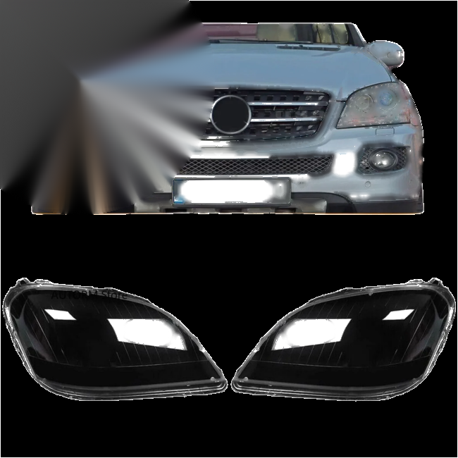 Mercedes-Benz ML Class W164 Headlight Clear Lens Covers (2005-2008)