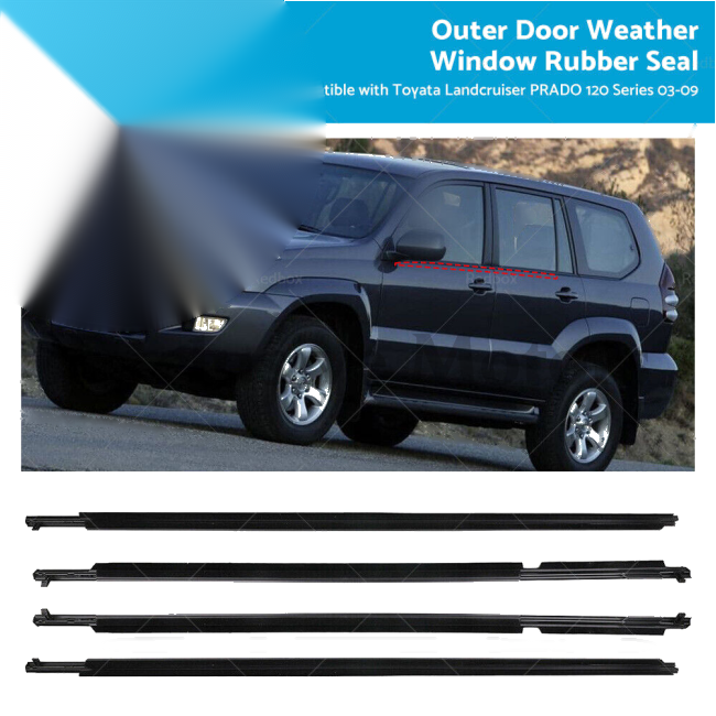 Toyota Land Cruiser Prado 120 Series 4X Door Glass Seal Weatherstrip