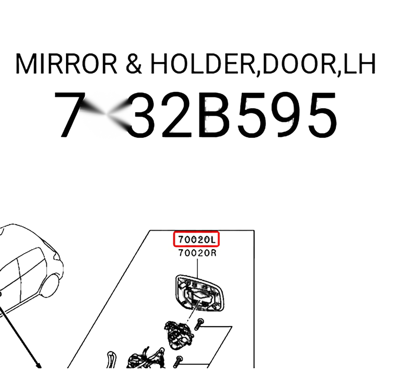 Mitsubishi Mirage Sedan LH Side Mirror Lens (2013-2022)