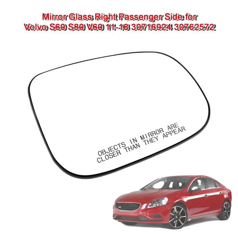 Volvo S60 S80 V60 Right Passenger Side Mirror Glass (2011-2018)