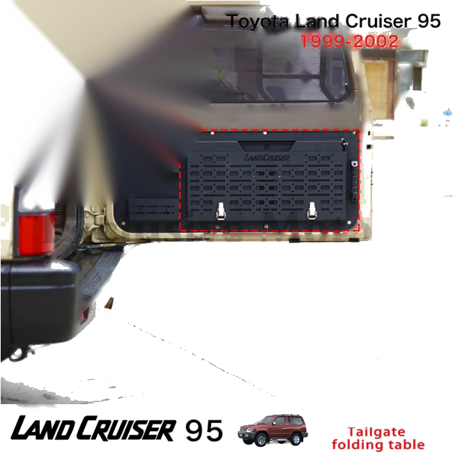 Toyota LC95 Land Cruiser - Rear Door Modification Desk Storage Table