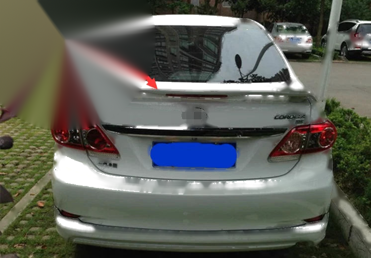 Toyota Corolla 2003-2013 with Brake Light Gloss White Trunk Spoiler Wing