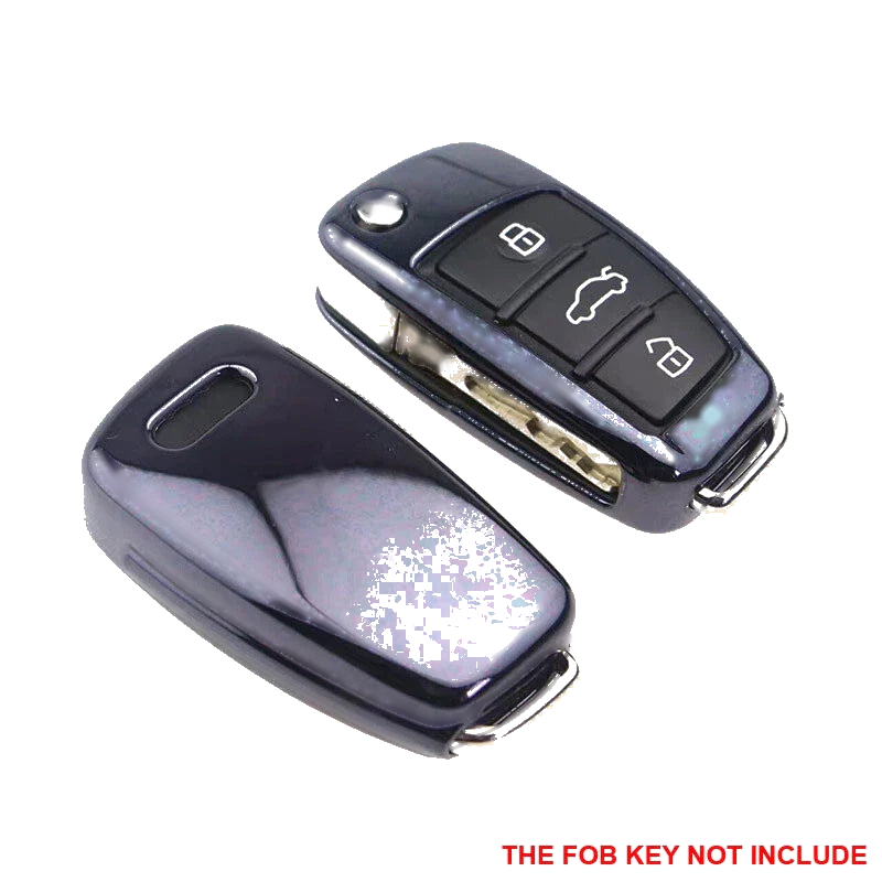 Audi A4 A6 Black TPU Soft FOB Remote Flip Key Cover Case Fit