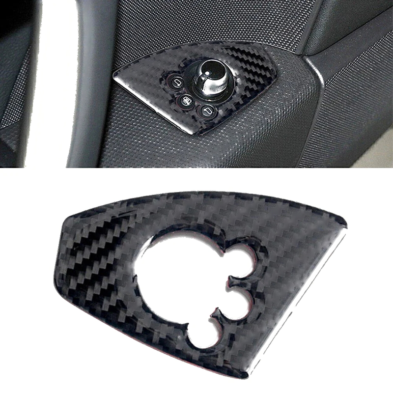 Audi TT TTRS Black Carbon Fiber Interior Door Lock Button Cover Trim (2008-2014)