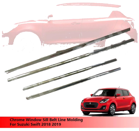 Suzuki Swift Chrome Door Window Sill Molding (2017-2019)