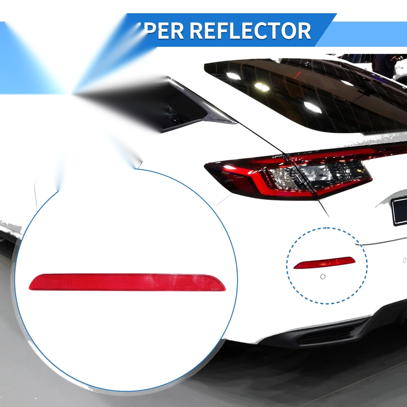 Honda Civic 2022-2023 Red Rear Left Bumper Reflector
