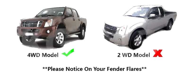 Isuzu D-Max (4WD) Front & Rear Mud Flaps (2003-2011)