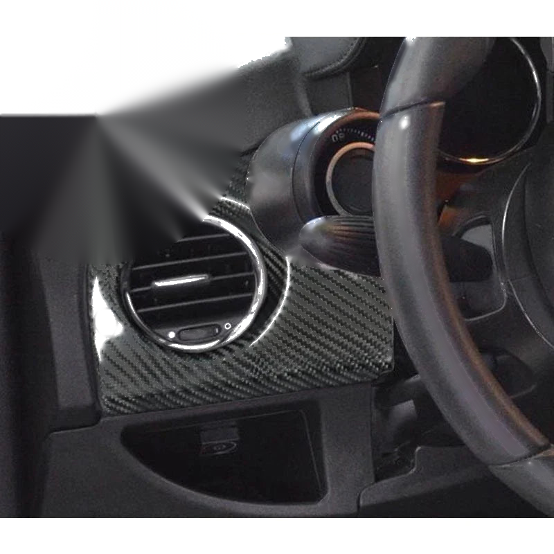 Fiat 500 Abarth 12-15 Carbon Fiber Dashboard Side Air Vent Outlet Cover Trim