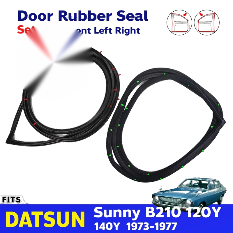 Door Rubber Weatherstrip Seal Front L+R Fits Datsun Sunny B210 120Y 4D Sedan D05