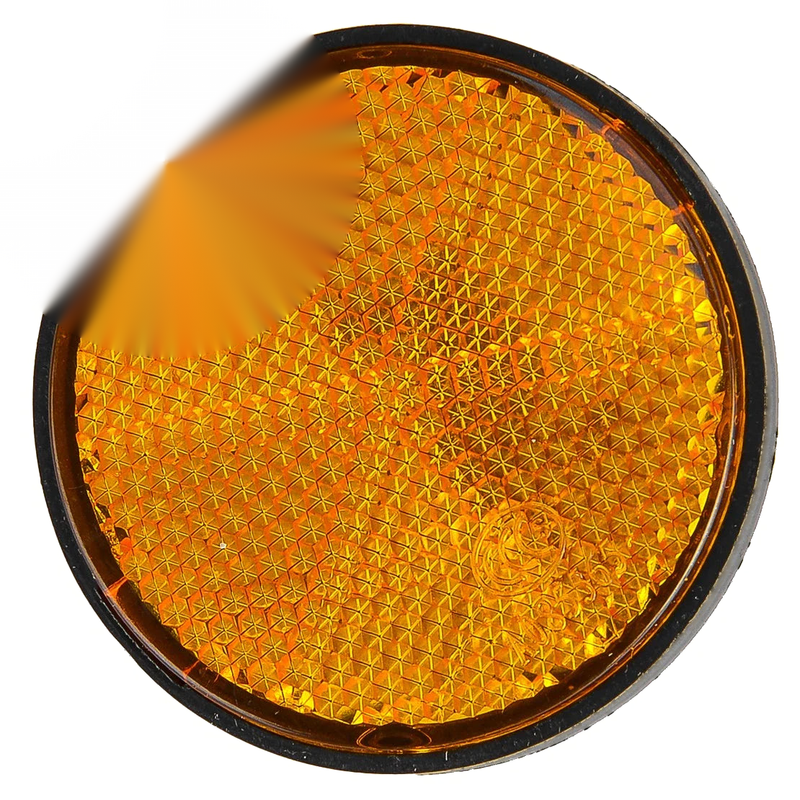 Honda Kawasaki 2 x Motorcycle Yellow Front Fork Round Reflectors