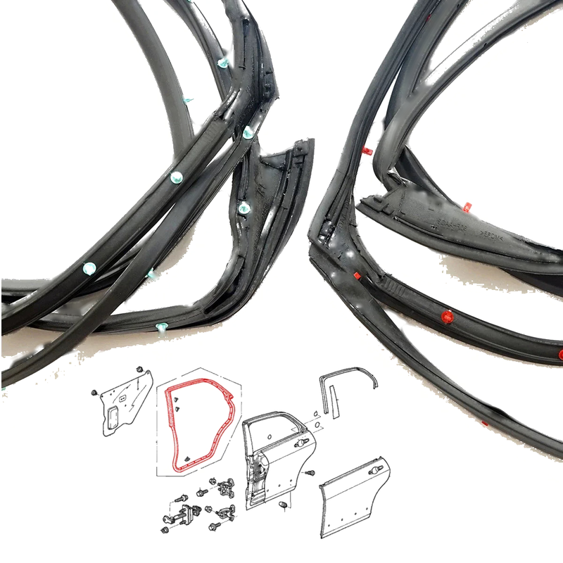 Honda Accord Sedan 2003-2007 FR RR Door Weatherstrip Rubber Set