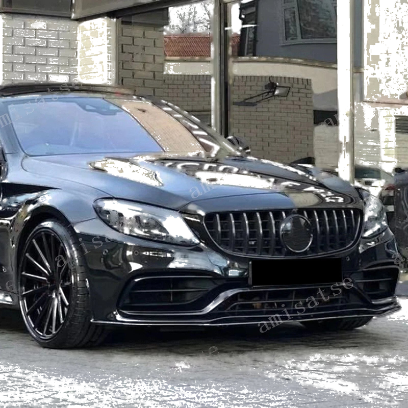 Benz C Class W205 C63 AMG Front Spoiler Lip Splitter Kit (2015-2022)