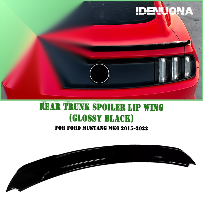 Ford Mustang 1x Gloss Black Rear Boot Spoiler Lip (2015-2022)