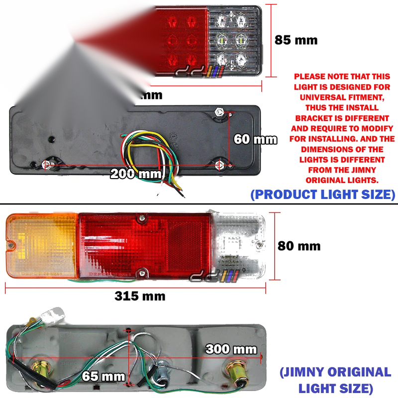 Suzuki Jimny Sierra SJ410 SJ413 Samurai 12V LED Tail Light (1981-1998)