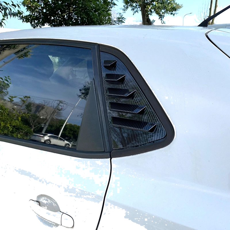 VW Polo 2 x Carbon Style Rear Side Window Louvers (2017-2023)