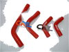Honda CRF250 CRF250X CRF250R RED Silicone Radiator Hose (2004-2009)