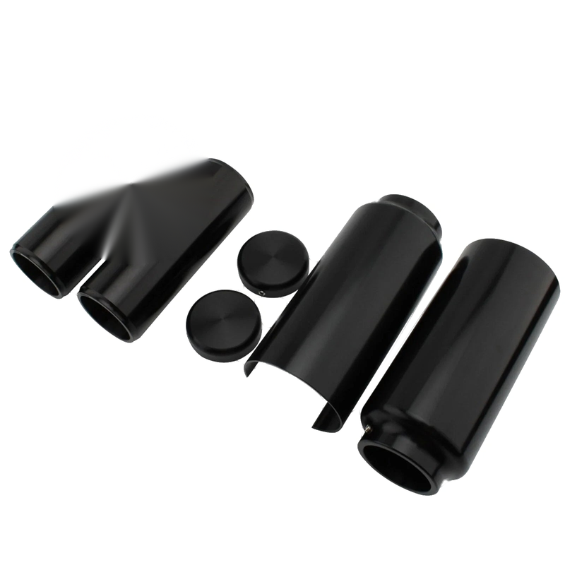 Harley Street Bob 6 x Black Front Fork Boot Slider Shock Covers (2018-2022)