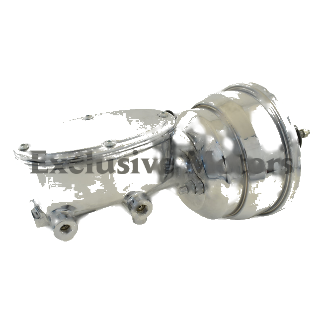 Universal Wilwood Style 8" Chrome Dual Brake Booster & Master Cylinder (1970-2023)