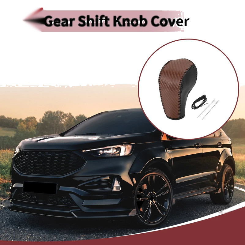 Ford Edge (2011-2014) Brown Faux Leather Car Gear Shift Knob Cover