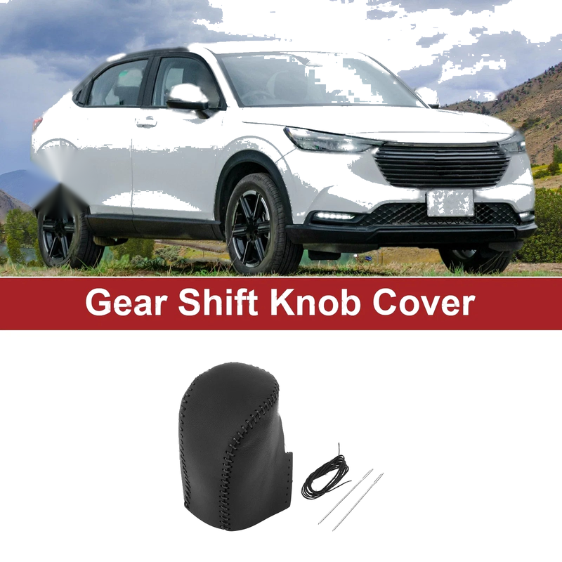 Honda HR-V 2023-2024 Black Faux Leather Gear Shift Knob Cover