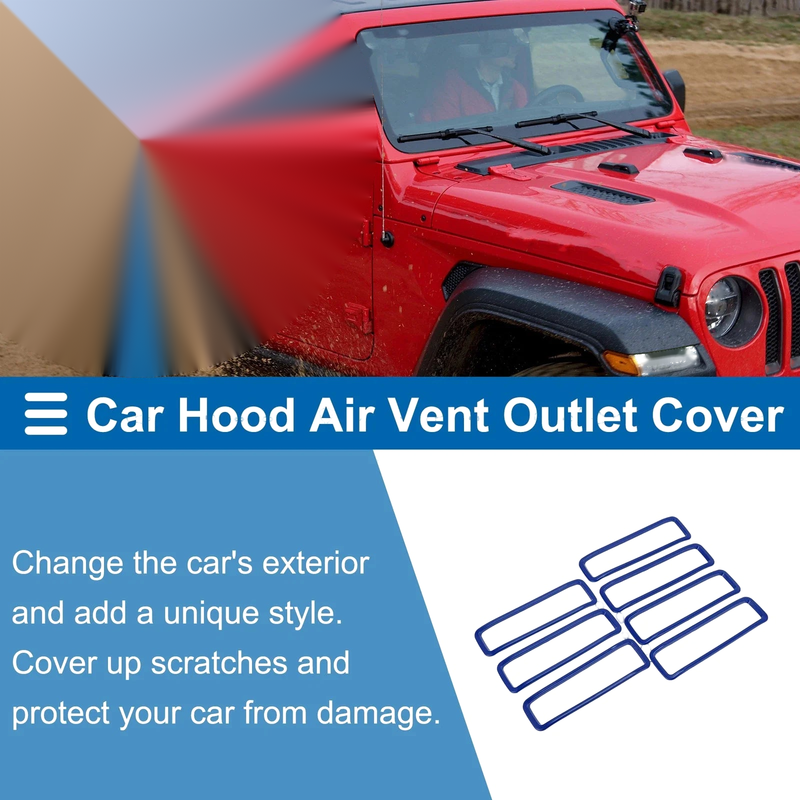 Jeep Gladiator JT (2020-2024) - 7 Pcs Hood Air Outlet Vent Cover Trim