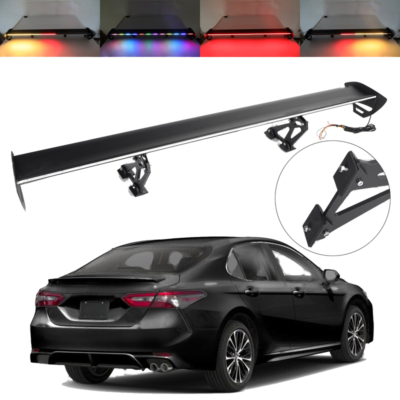 Universal Sedan Adjustable Aluminum Rear Spoiler with LED
