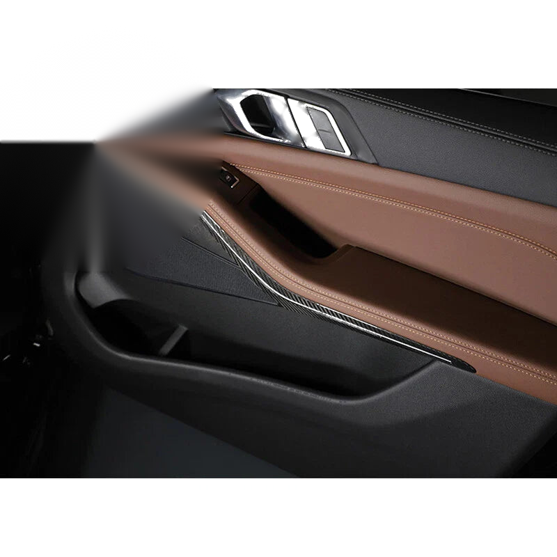 BMW X5 X6 X7 2019-2022 Real Carbon Fiber Side Door Handle Panel Cover Trim
