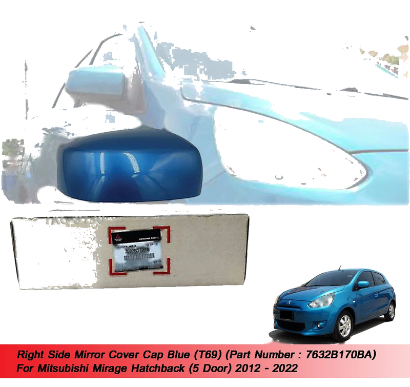 Mitsubishi Mirage Hatchback Blue RH Side Mirror Cover (2012-2022)