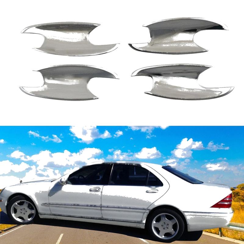 Benz W211 E350 E63 (2002-2009) Chrome ABS Door Handle Side Bowl Cover Trim