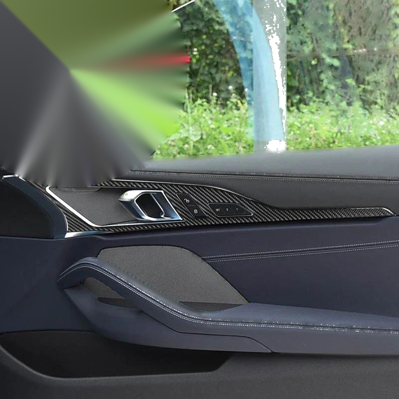 BMW 8 Series 2-Door 19-23 Soft Carbon Fiber Interior Door Handle Panel Trim