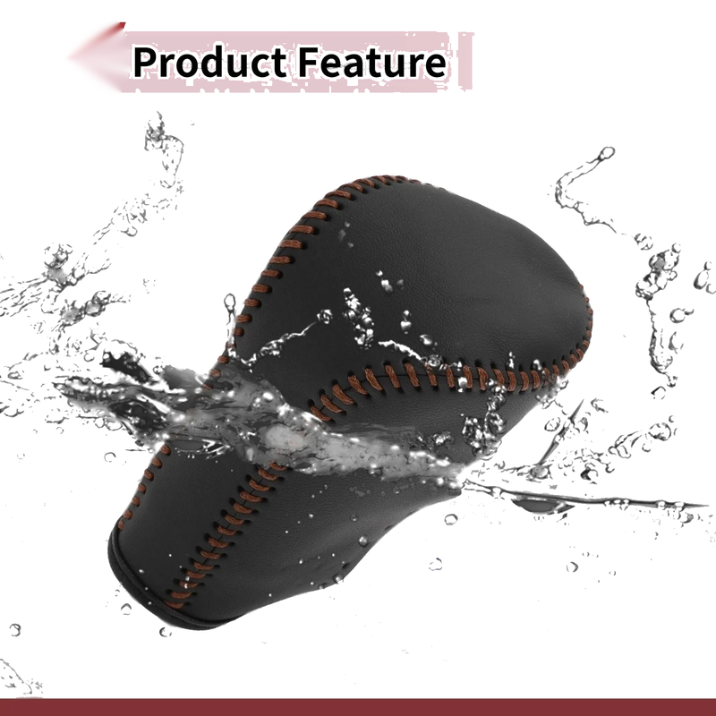 Honda Accord (2008-2012) - Black Brown Faux Leather Car Gear Shift Knob Cover