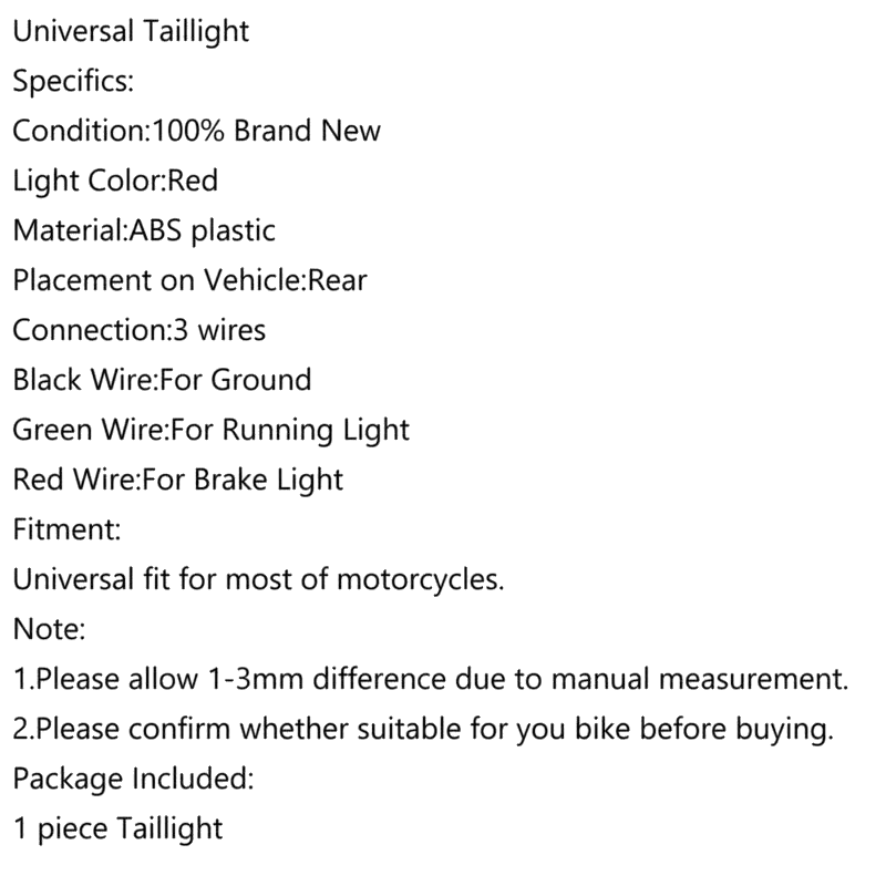 Yamaha Motorcycle 12V Smoke Tail Light
