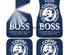 Custom Boss Coffee Navy Floor Mats