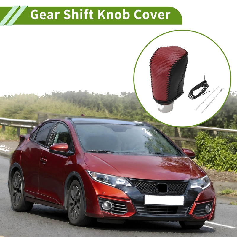 Honda Civic 2016-2021 Red Carbon Fiber Car Gear Shift Knob Cover