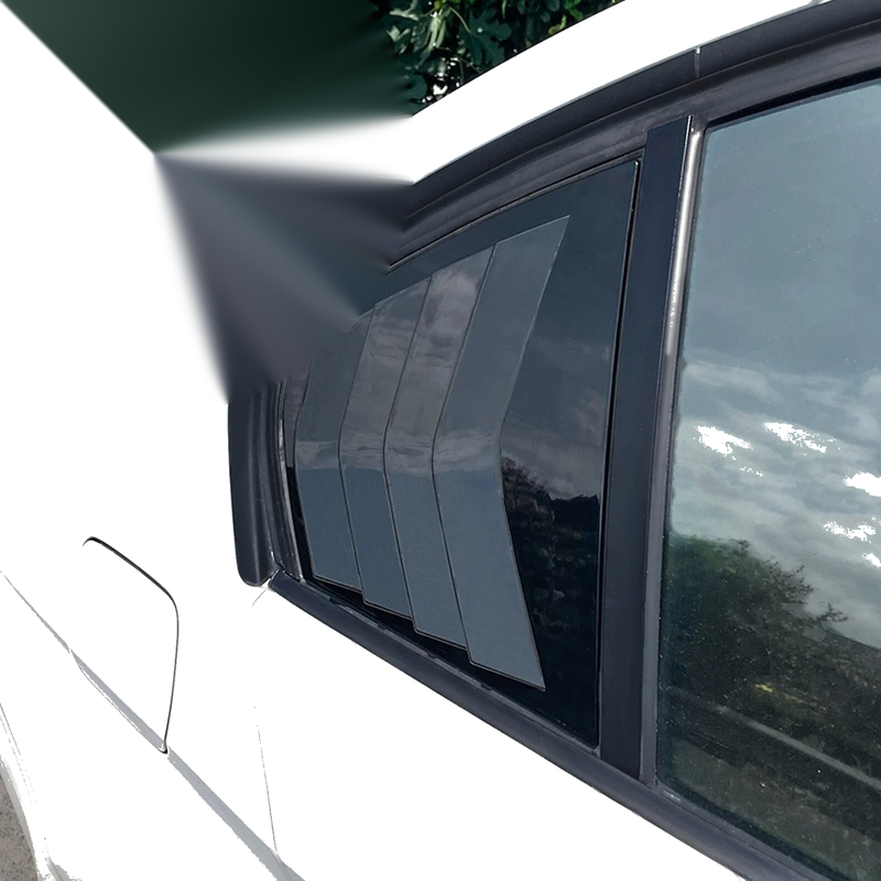 BMW 3 Series E90 2 x Gloss Black Rear Side Window Shutter Covers (2005-12)