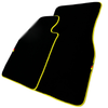 BMW 1 Series E88 Convertible 2006-2013 2 x Yellow Trim Black Floor Mats
