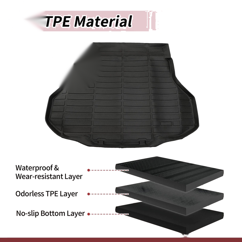 Hyundai Elantra 2021-2025 TPE Cargo Liner Replacement Black Trunk Mat