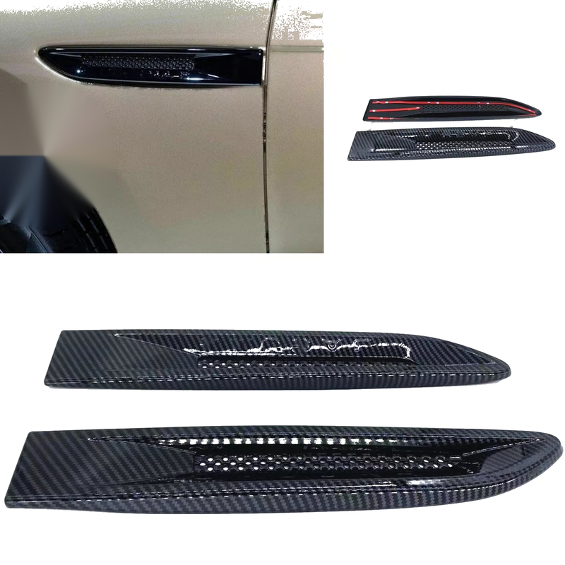 Jaguar XF XE XFL F-Pace E-Pace Black Exterior Side Wing Vent Covers (2015-2023)