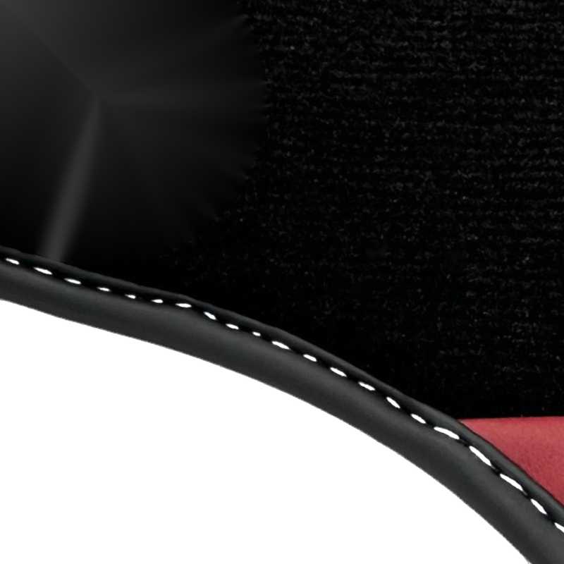 Ferrari 458 GT2 (2010-2015) - AutoWin Brand, Bordeaux Leather Black Floor Mats