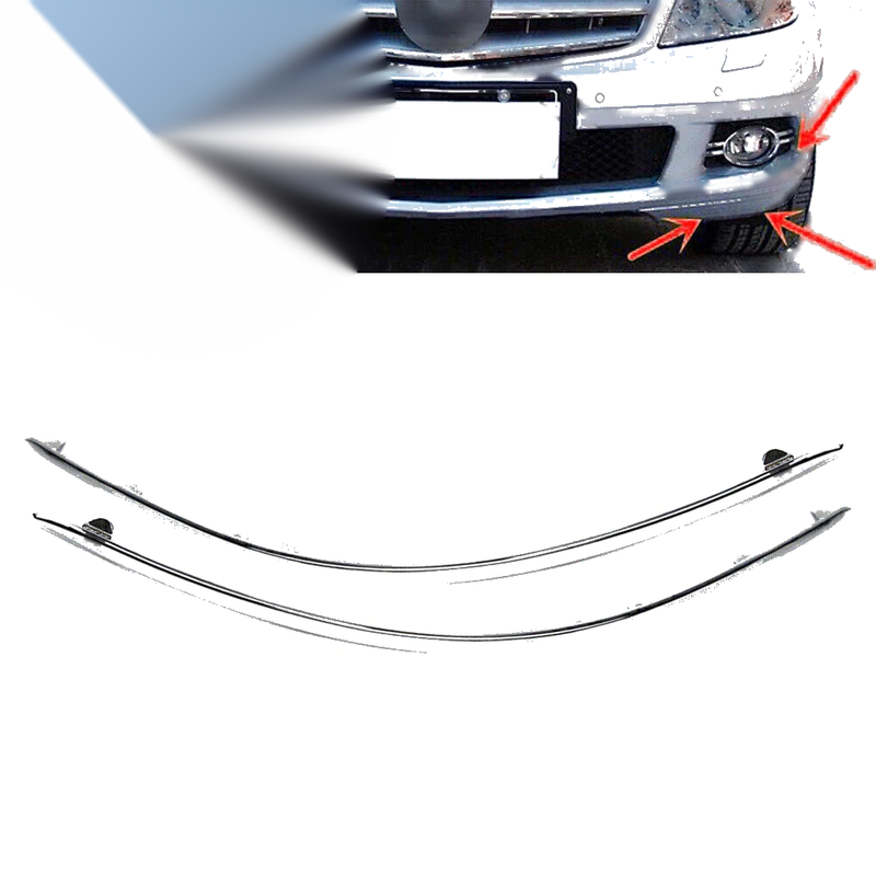 Mercedes C Class W204 Front Bumper Chrome Trim (2007-2010)