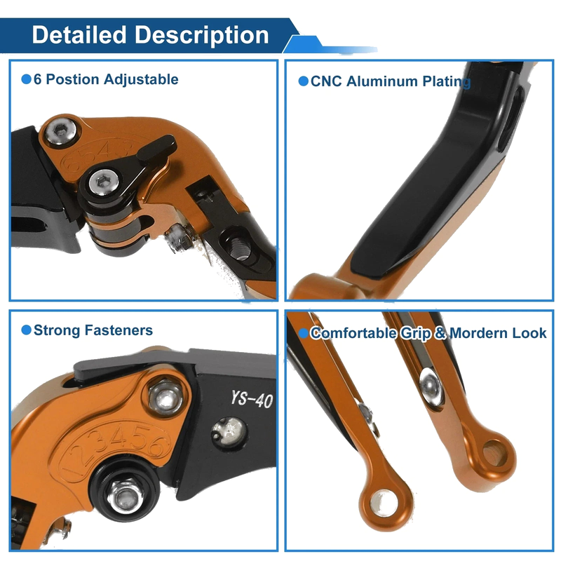 Honda CBR600RR 2007-2016 Orange Black Adjustable Brake Clutch Levers
