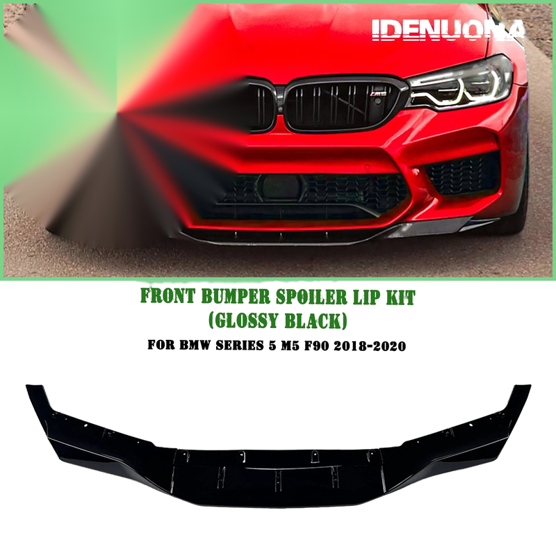 BMW 5 Series F90 M5 Gloss Black Front Spoiler Lip Splitter (2018-2020)