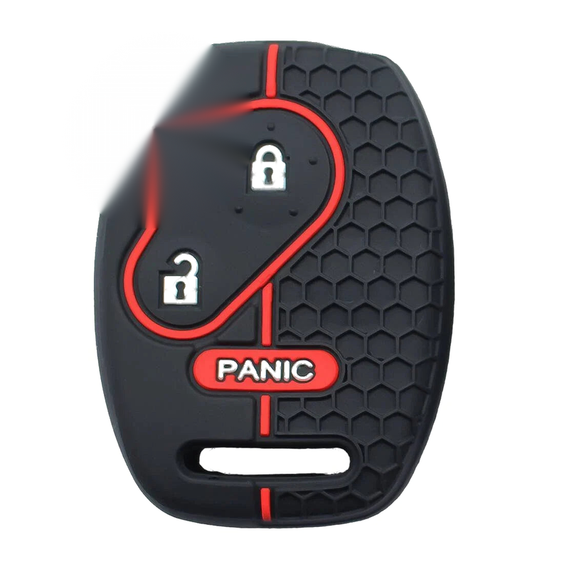 Honda Black Red Silicone Key Shell Housing Case Cover (New)